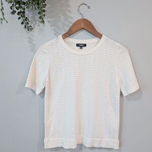 Premise Cream Ribbed Fitted Short Sleeve Tee